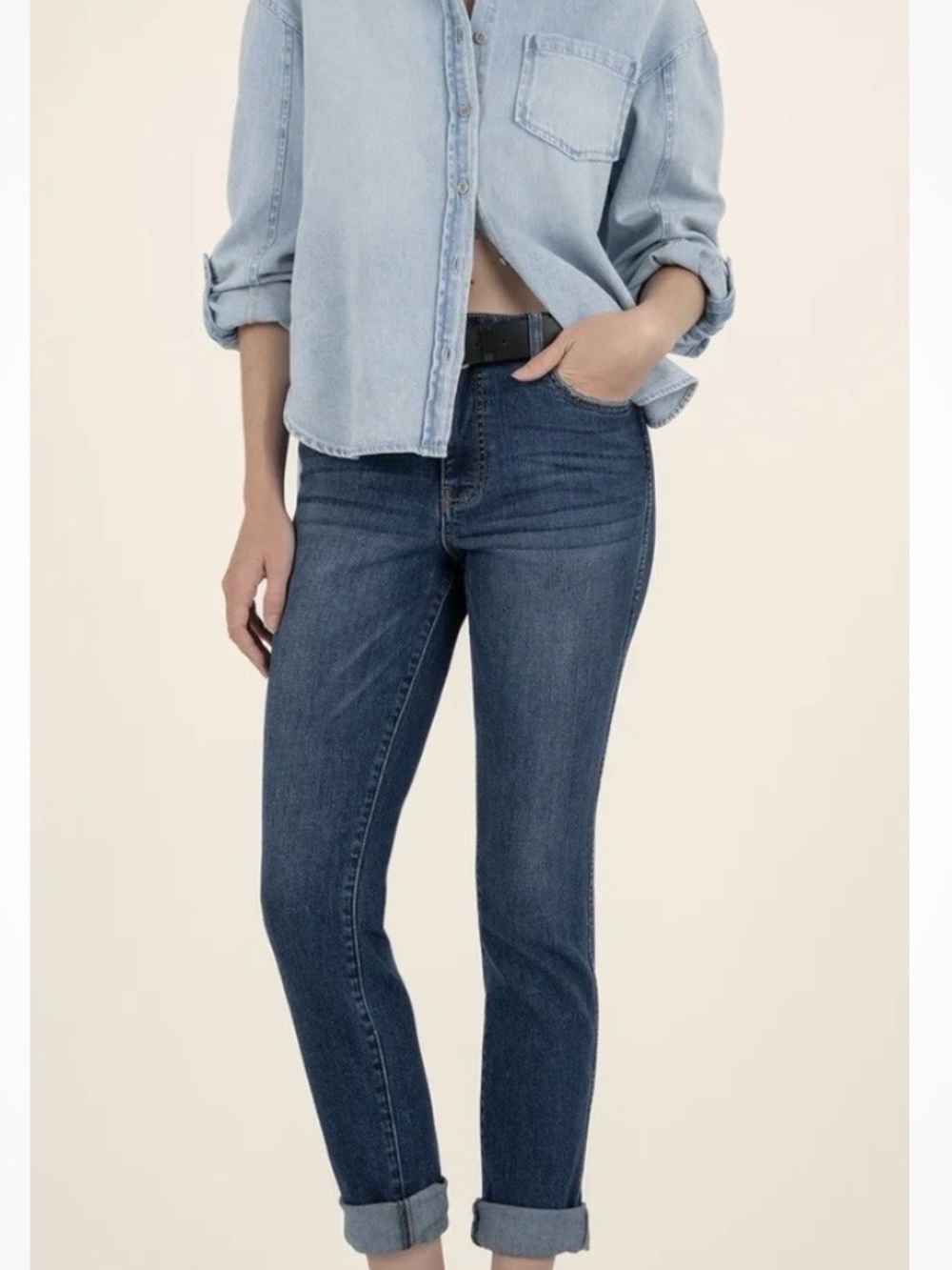 Kut from the Kloth Medium Wash Boyfriend Jeans - Blue